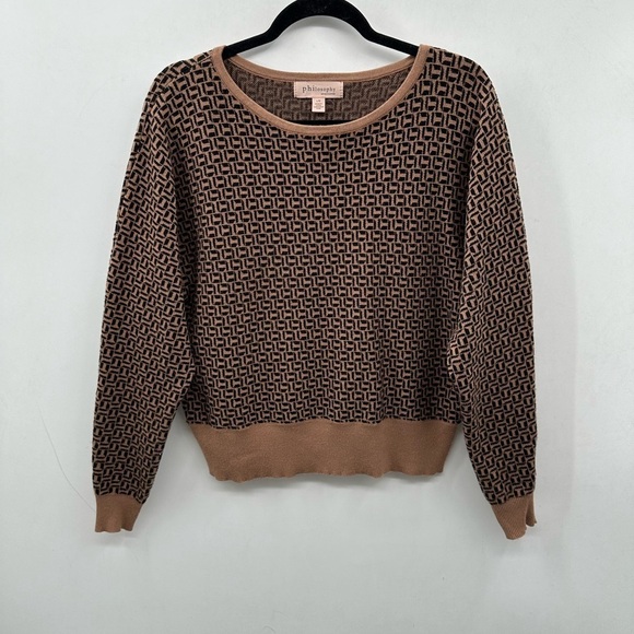 Philosophy Brown Patterned Women's Sweater - Picture 1 of 11